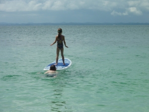 It wasn't so much "paddle"-boarding for Jen