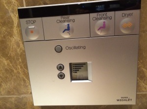 Toto Washlet control panel- they do seem to like their options here in Asia!